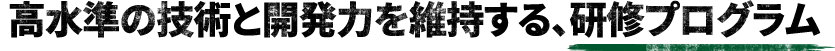 高水準の技術と開発力を維持する、研修プログラム